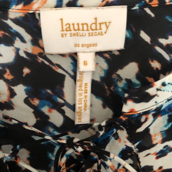 Laundry by Shelli Segal Size 6 Sheer 3/4 Sleeve Shirt Multicolored - Picture 3 of 8